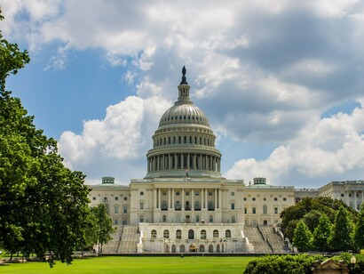 The U.S. Capitol standing at the center of an expansive landscape in Washington, D.C., U.S., reflecting the power structures being challenged by a new ideological movement