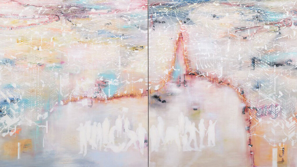 Jon Cattapan, Curtain line (Australian crowd no. 2), 2001. Courtesy of Art Gallery of NSW