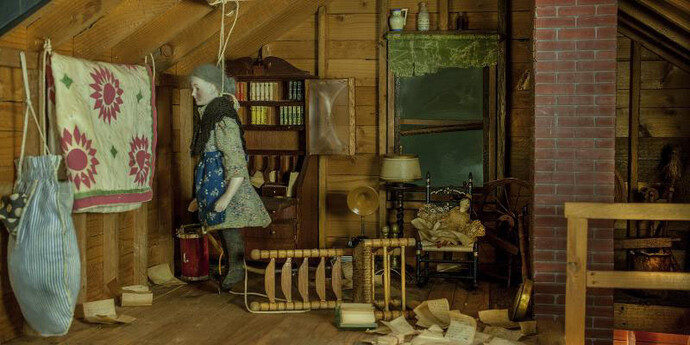Frances Glessner Lee, Attic, about 1946-48. Collection of the Harvard Medical School, Harvard University,
Cambridge, MA, courtesy of the Office of the Chief Medical Examiner, Baltimore, MD
