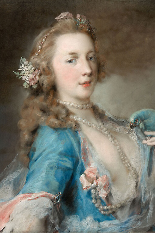 Rosalba Carriera, Italian, 1675-1757, A Young Lady with a Parrot, c. 1730