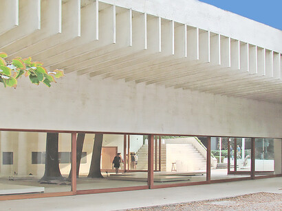 The exterior of the Nordic countries pavilion during the 2011 biennial, architect: Sverre Fehn, Norway