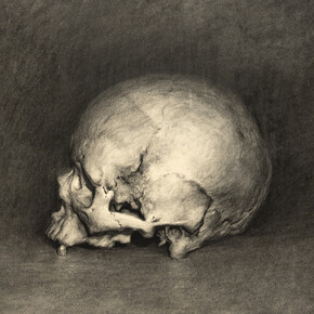 Jeremy Mann, Homo Sapien, charcoal on paper, 8 x 10 1/2 inches, 2013