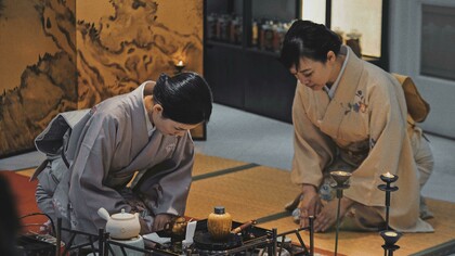 Japan, women participating in a traditional Japanese tea ceremony