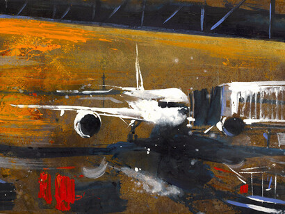 Alessandro Busci aereo_fucsia, 2012 smalto su ferro enamel on iron 20x30 cm