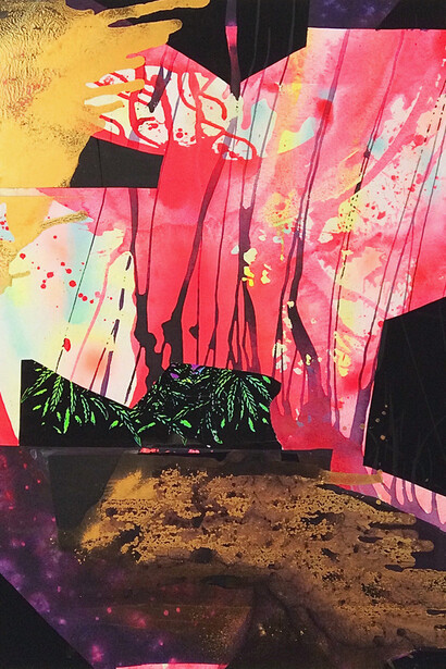 Erika Ranee, Sista (detail), 2014, Mixed media on canvas, 56 x 48 Inches. Courtesy of LMAKprojects, NY