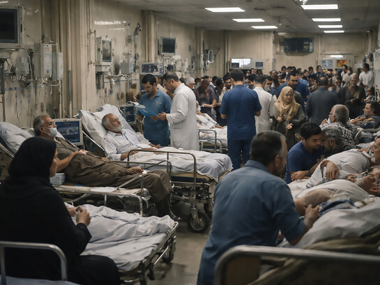 Overcrowded conditions inside a public hospital in Cairo, reflecting the strain on Egypt’s healthcare system