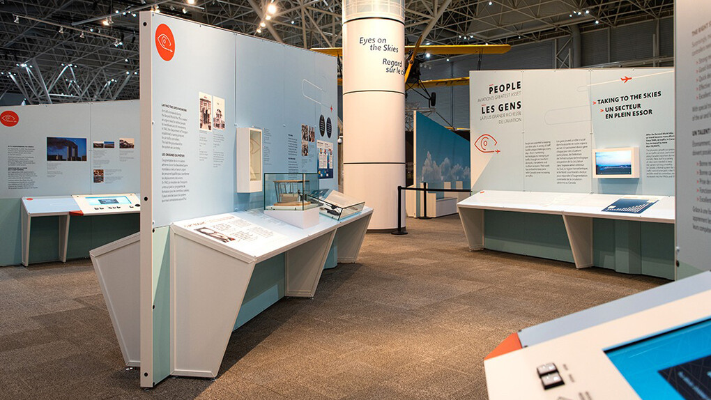 Eyes on the skies. Managing air traffic in Canada, exhibition view. Courtesy of Ingenium. The Canada Aviation and Space Museum