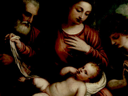 «Sagrada Familia», detalle, Polidoro da Lanciano (1515-1565)