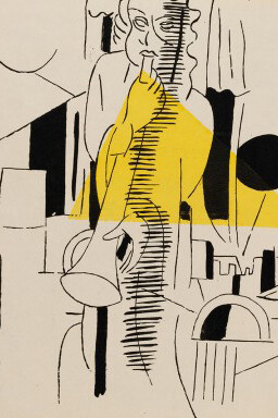 Fernand Leger, “Illustration in the book La fin du monde, filmée par l’ange N.D., by Blaise Cendrars” (Paris: Editions de la Sirene, 1919), 1919. Color pochoir and line-block reproduction on paper, Sheet. Gift of the Reva and David Logan Foundation, 1998.40.77.10