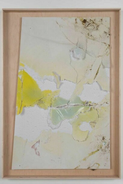 Josh Tonsfeldt, Untitled, 2013, spray paint and spider's web on foam core in artist's frame, 24.5 x 35.5 x 2.5 in. / 62.5 x 90 x 6.5 cm
