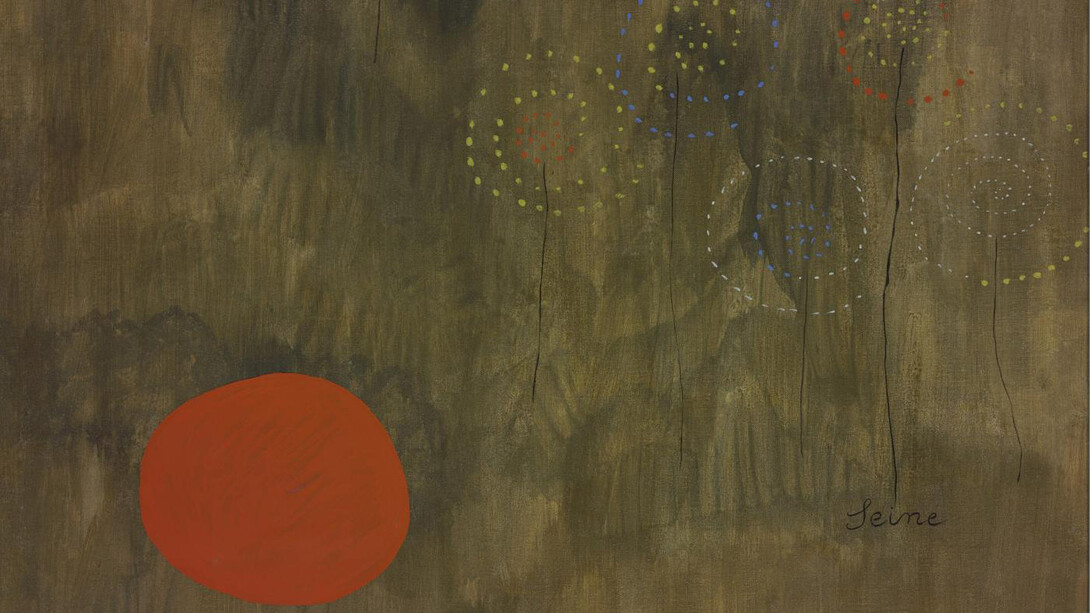 Joan Miró, Peinture-poème (Musique, Seine, Michel, Bataille et moi) (detail), (1927). Courtesy of the Museum Boijmans Van Beuningen