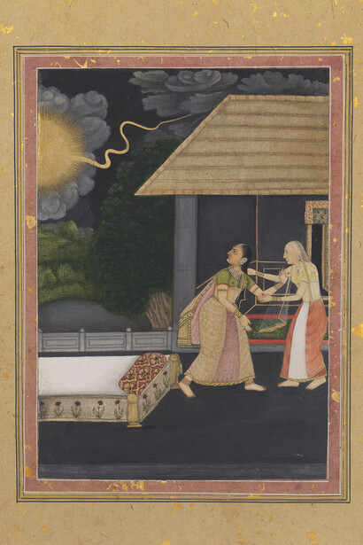 Unknown artist, Madhumadhavi Ragini, Folio fom a Ragamala series, 2nd half of 18th century. Avec l’aimable autorisation du Musée Rietberg