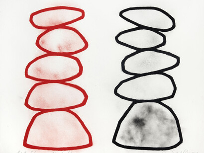 Red Tree, 2012, Pastello e carbone su carta, 122x158 cm