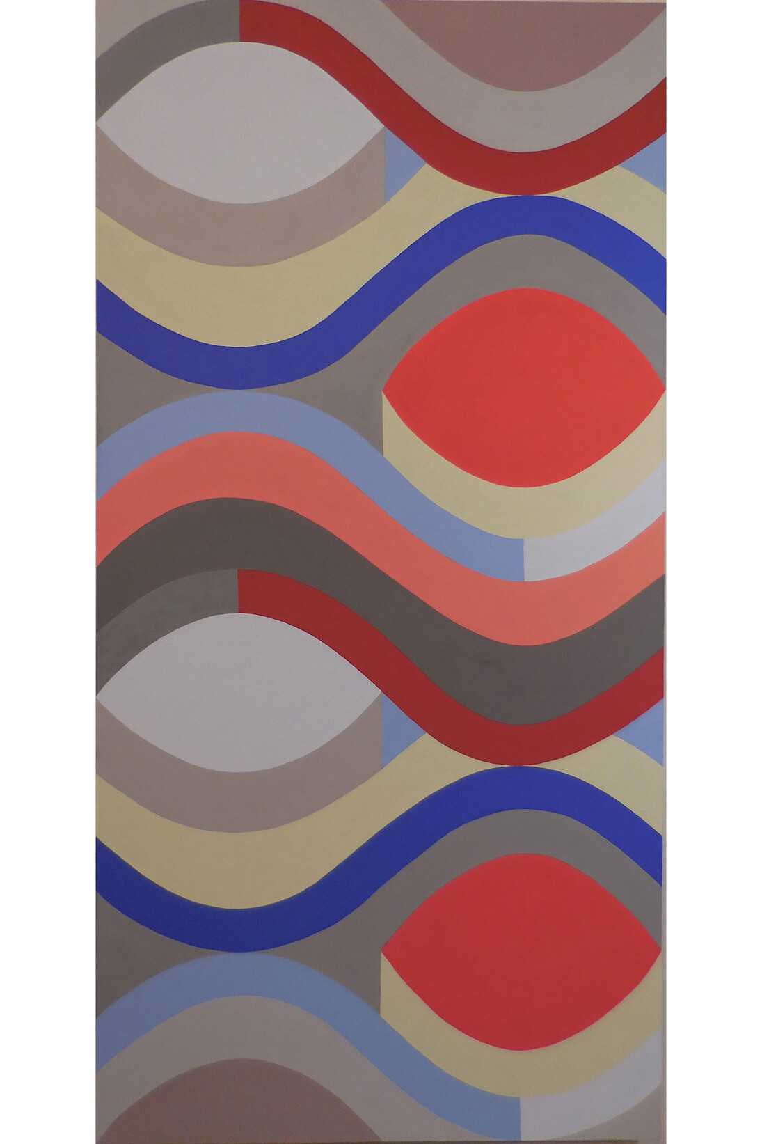 Julie Gross, Vertical Sine Horizon #6, 2014, oil on Linen, 64 x 32 inches