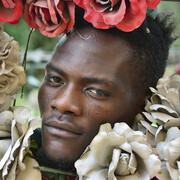 Nicola Lo Calzo, Ernest con le rose di santa Rosalia, artista togolese. 2018, Villa Giulia © Nicola Lo Calzo / Podbielski Contemporary
