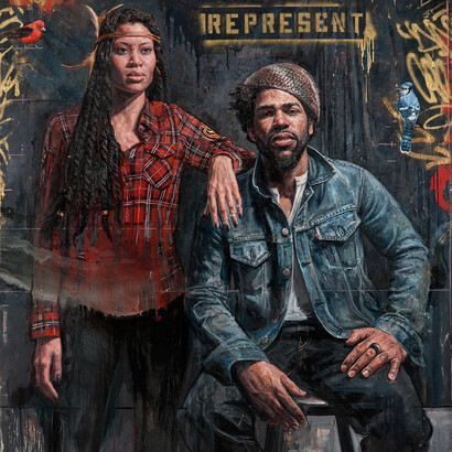 Represent, Tim Okamura, oil and mixed media on canvas, 78 x 72 inches, 2010. Courtesy Yeelen Gallery Miami