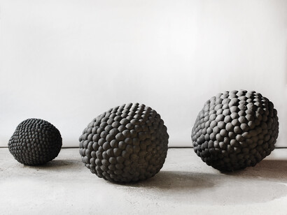 Peter Randall-Page, Inside Out I, II, & III, 2014, bronze, photo credit Steve Russell ©Peter Randall-Page