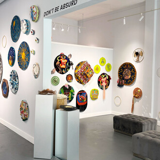 Various artists, Women pulling at the threads of social discourse: don’t be absurd, exhibition view. Courtesy of The Camp Gallery