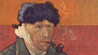 Vincent Van Gogh; Autorretrato con oreja vendada, 1889 (detalle)