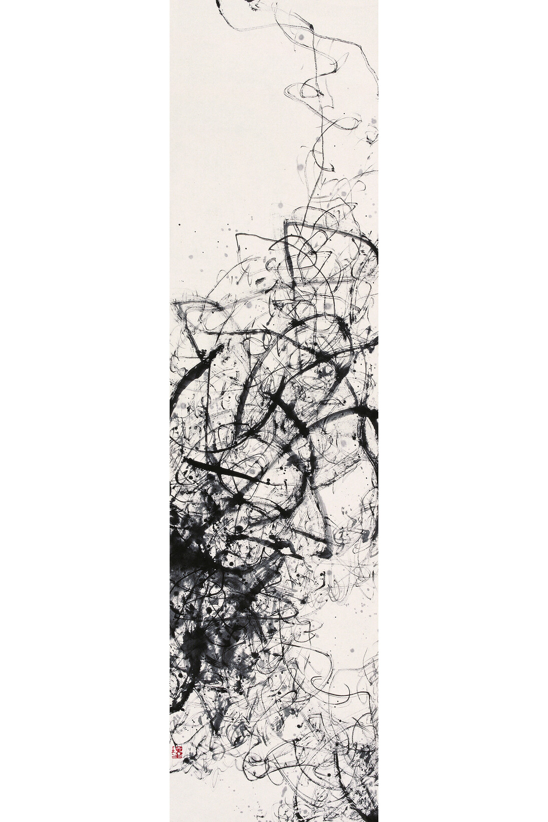 Wang Huangsheng, Clue No. 7, 6, 8 (detail), 2010, Ink on paper, Triptych, W 105 x H 140cm; 41 3/10 x 55 1/10 in. Each panel: W 35 x H 140 cm