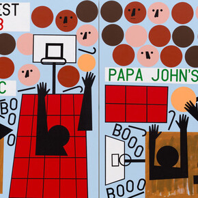 Nina Chanel Abney, All fun and games until, 2024. Courtesy of Jack Shainman Gallery