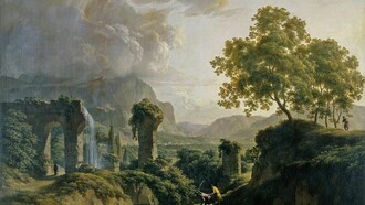 Franc Kavčič, Paesaggio ideale con un giovane che uccide un serpente