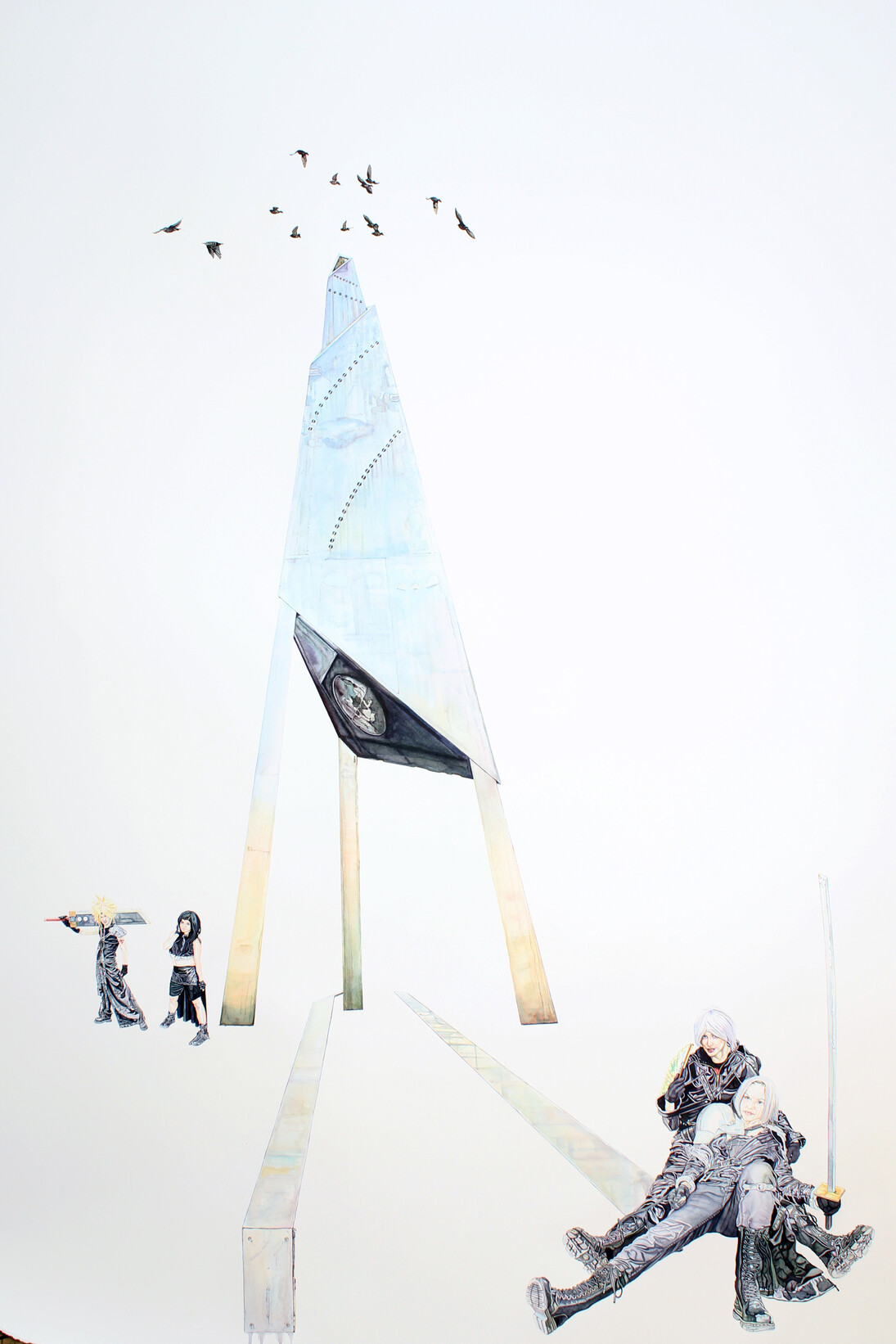 DH Advent Children IV LARGE  David Hancock, Advent Children IV, watercolour on Paper, 100 x 150 cm. Image courtesy by Hanmi Gallery