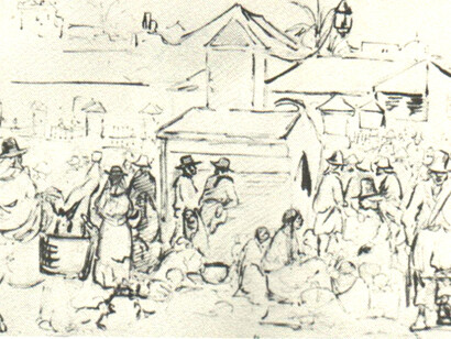 Camille Pissarro, Mercado de Caracas, c. 1853