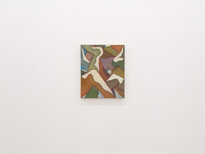 Mark Yang, Crisscross, 2023, oil on canvas, 22x18 inches. Courtesy of the artist and Various Small Fires, Los Angeles/Dallas/Seoul