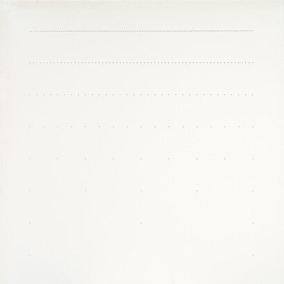 Antonio Scaccabarozzi, Parallelismo progressivo, 1973, elementi in rilievo su tavola in legno, 164.5x164.5 cm. Courtesy Archivio Antonio Scaccabarozzi. Tutti i diritti riservati