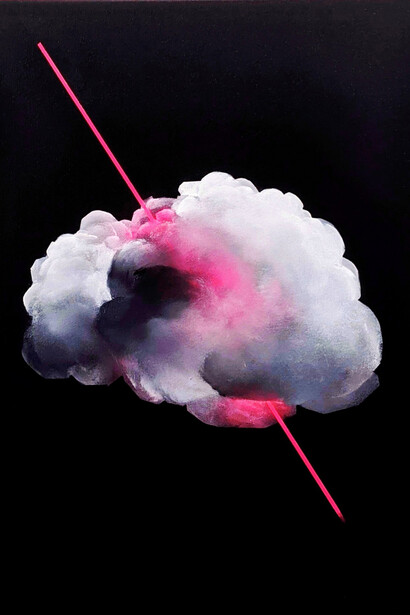 Brooklyn Whelan Strike, 2020, oil acrylic and aerosol on stretched canvas, 20x16. 