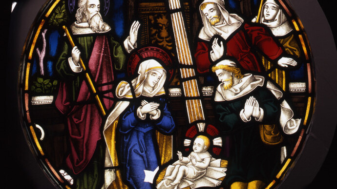 Stained glass roundel from the RD&E Hospital chapel, The Nativity © RAMM