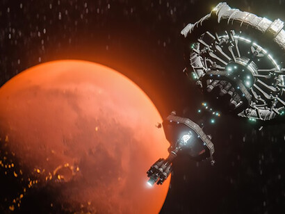 3D visualization of Mars featuring satellite and broadband internet infrastructure, meeting consumer demands