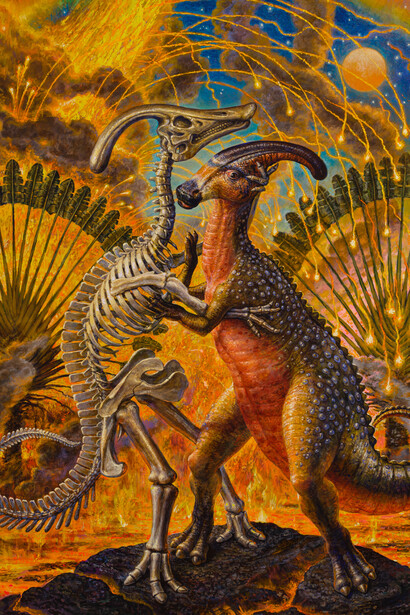 Thomas Woodruff, Danse Macabre (detail), 2022, acrylic on canvas, 90 x
72 inches (228.60 x 182.88 cm) © Thomas Woodruff; Photo by
Argenis Apolinario; Courtesy the artist and Vito Schnabel Gallery