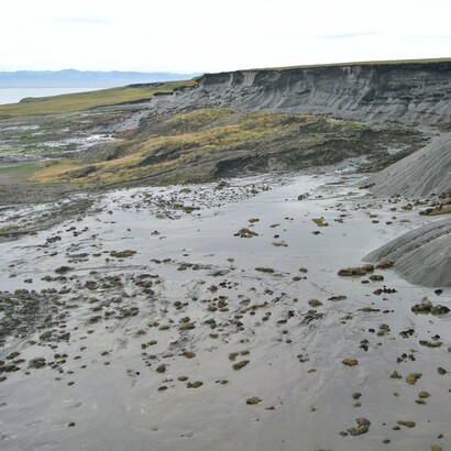 Permafrost en la isla Herschel, en el mar de Beaufort, región del Yukón