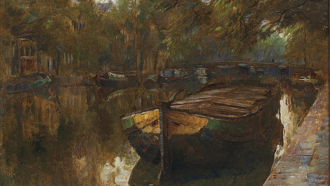 Jean-Pierre Beckius, Barge, gracht à Amsterdam, 1933. Courtoisie de la Villa Vauban