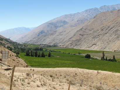 Vista panorámica del Valle de Elqui, Chile
