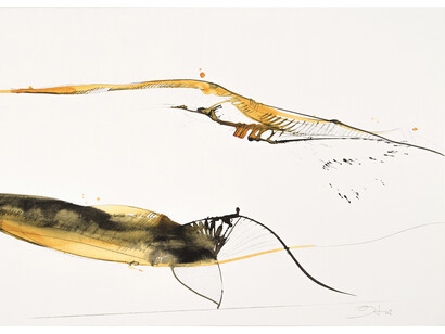 Bato, Moby Dick II, tecnica mista su tela, 100x200 cm