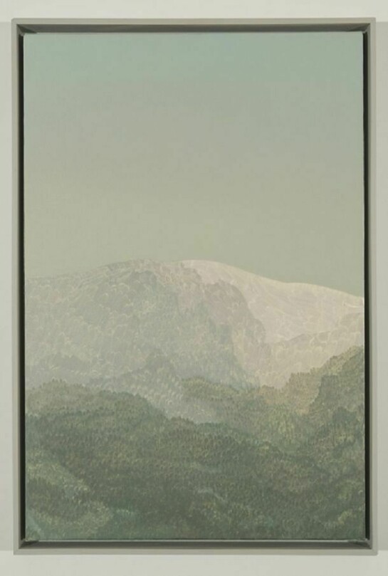 Jake Longstreth, Particulate Matter #21, 2013, oil on canvas with artist frame, 19 by 15 inches