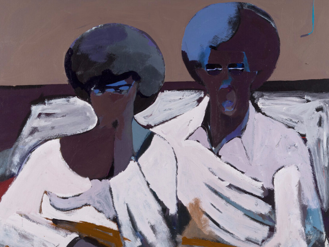 Dmitri Wright, Black Couple in Bed Looking at TV, 1971. Courtesy of Newark Museum