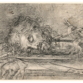 The Head of John the Baptist, Juan de Valdés Leal, Black pencil, 163 x 230 mm, 1654 - 1655, Hamburg, Hamburger Kunsthalle, Kupferstichkabinett © Hamburger Kunsthalle / bpk, Foto: Christoph Irrgang