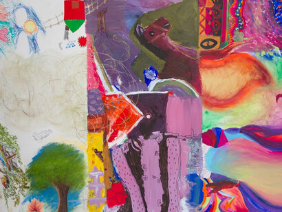 Initiated by Room in the Inn and Kaaren Hirschowitz Engel, with contributions by the Center for Refugees and Immigrants of Tennessee, Conexión Américas, and Edmondson Pike Branch Library. Tornado, 2014. Mixed media on paper. Photo: Samantha Angel