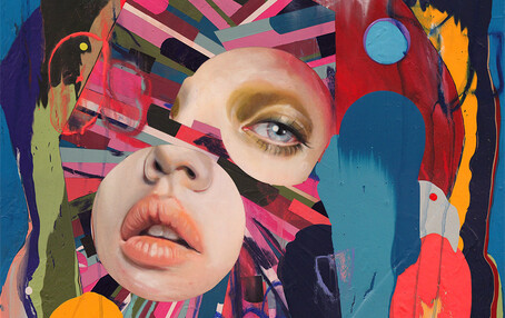 Erik Jones Sea-Fingers, 16x16 inch, 41x41cm. Watercolor, colored pencil, water-soluble wax pastel, acrylic on Rives bfk paper mounted to panel