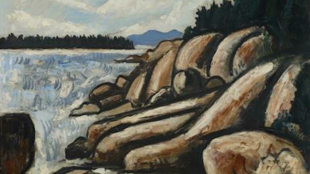 Marsden Hartley (American, 1877-1943), City Point, Vinalhaven, 1937–38, Oil on commercially prepared, paperboard (academy board), 181/4 x 243/8 in. (46.4 x 61.9 cm). Colby College Museum of Art, Waterville, Gift of the Alex Katz Foundation 

