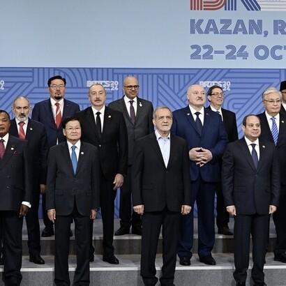 Les États membres des BRICS lors du 16e sommet des BRICS au Kazan Expo Center, en Russie, le 23 octobre 2024