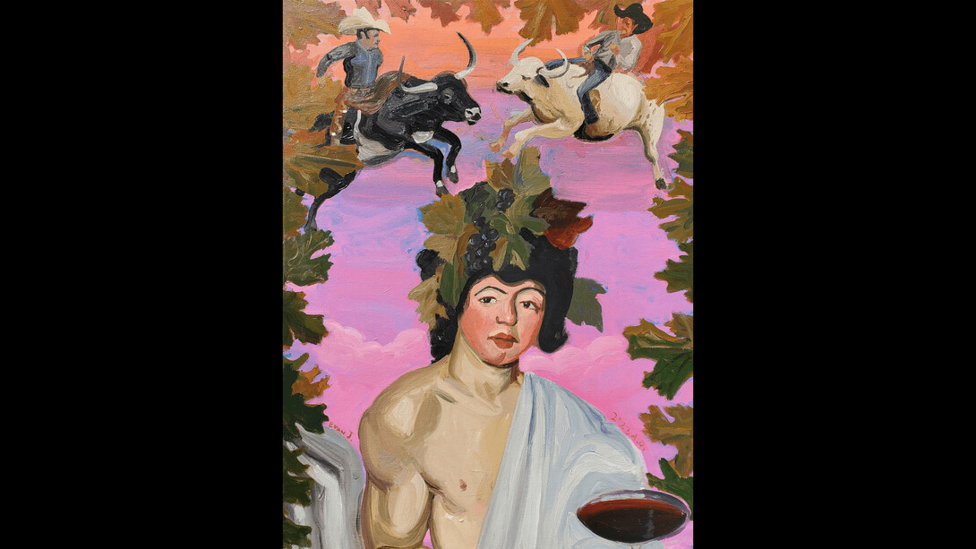 Evan Jones, Sunset in the West, acrylic on canvas, 46x35 inches. Courtesy of the artist and Thomas Deans Fine Art