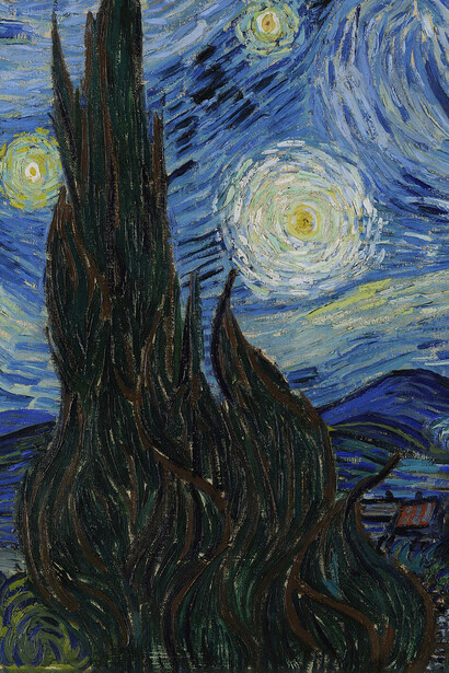 Vincent van Gogh, La noche estrellada (detalle), 1889