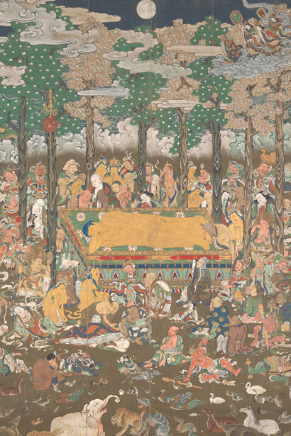 Nehan: Death of the Buddha, late 17th/early 18th century. Courtesy of the Art Institute of Chicago