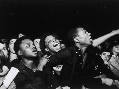 Against Racism during The Specials’ set (detail), gelatin silver print (printed 2012), 1981, Potternewton Park, Leeds. Courtesy of V&A Museum of Childhood