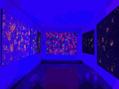 Marco Adamo, L’arte nel Pallone, vista della mostra. Per gentile concessione della Contini Art Gallery